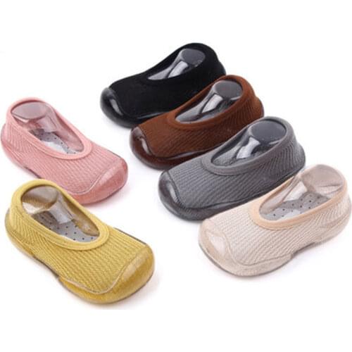 Baby Boys Girls Sock Shoes Autumn Non-slip Floor Socks Kids Soft Rubber Sole Toddler Shoes Socks Baby Socks with Rubber Soles
