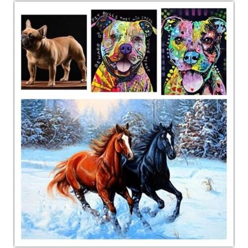 New Diy Diamond Cross Stitch 5d Animal Cute Dog Collection Children Christmas Gift Inlaid Diamond Embroidery 2019