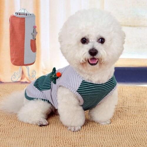 New Arrival Dog Puppy Summer Striped Vests Summer Pet Cats Cactus Decor Clothes Patchwork T-Shirts For Chihuahua Teddy Hot Sale