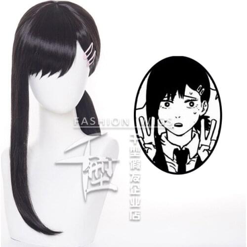 New Higashiyama Kobeni Wig Anime Chainsaw Man Wigs Cosplay Costume Short Ponytail Synthetic Halloween Party Hair Wig