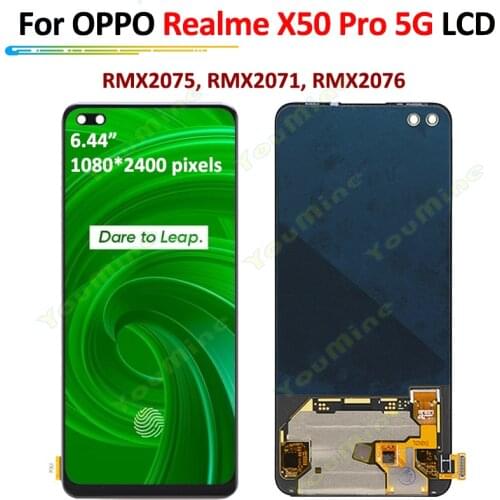 Original Supor Amoled For Oppo Realme X50 Pro 5G LCD Display Screen Touch Digitizer Assembly Replacement For Realme X50 Pro LCD