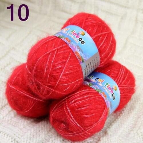 Batch 3 ballsx 50g new mohair cotton shawl sweater hat hand knitted crochet yarn red 822-10-3