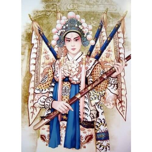 Peking Opera 2 Classical art For Embroidery Needlework 14CT Counted Unprinted DIY Cross Stitch Kits Handmade Art Wall Decor