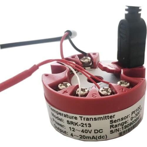 Programmable Temperature Transmitter RTD PT100 to 4-20mA Converter TC RTD Input 4-20mA Output Head-mounted Thermocouple Transmi