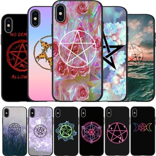 Five-pointed star Soft Silicone black Phone Case For iPhone 5 5S 6 plus 7 8 plus X XR XS Max 11 PRO Max SE 2020