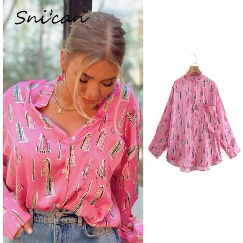 Print Shirts Plus Size Casual Office Ladies Blouse Za Chemise Satin Femme Vetements 2021 рубашка женская Blusas Fashion Tops