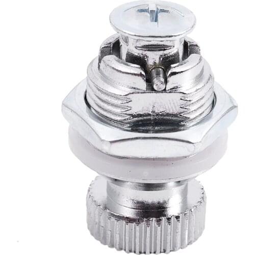 Lever lock for furniture, with round knob, external thread 1.7 cm