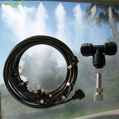 S343 Low Pressure Quality Atomizing Misting Nozzle Water Spray Injector Atomization Mist Sprayer Cooling System 10M Watering Kit