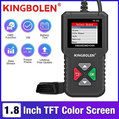 KINGBOLEN YA101 Code Reader OBDII/EOBD YA-101 Auto Diagnostic Tool Graph Datastream OBD2 Real 16Pin DIY Scanner CR3001