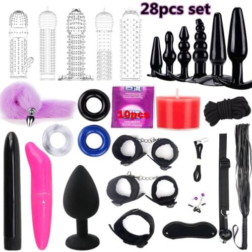 Sex Toys For Couples Bondage Vibrators Set Nylon Restraint BDSM Slave Vibrator Plug Flirt Games Erotic Toys for Women sex shop