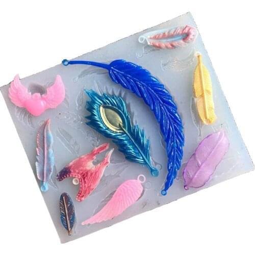 Feather Resin Silicone Molds for Making DIY Wing Shape Keychains Crafts Beading Pendant Jewelry Tool Resin Casting Mold