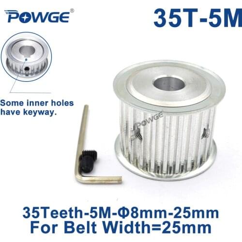POWGE Arc HTD 5M 35 Teeth Synchronous Timing Pulley Bore 8/10/12/14/15/16/17/18/19/20/25mm for Width 25mm HTD5M Belt 35Teeth 35T