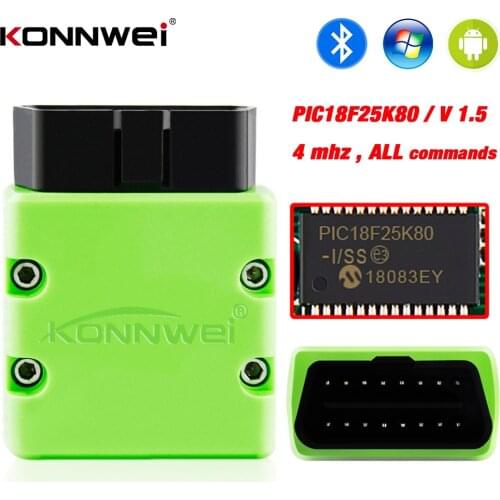 KONNWEI ELM327 V1.5 OBD2 Scanner KW902 Bluetooth Autoscanner PIC18f25k80 MINI ELM 327 OBDII KW902 Code Reader for Android Phone