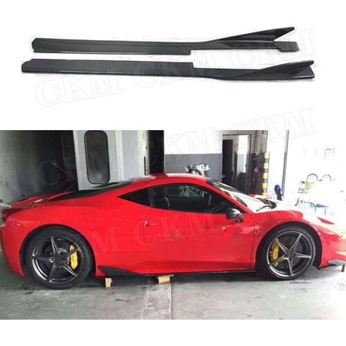 Carbon Fiber / FRP Side Skirts Aprons For Ferrari 458 2011-2014 Door Bumper Lip Guard Cover Spoiler Car Styling