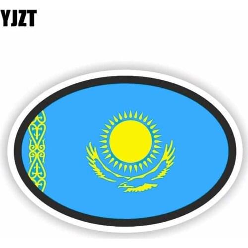 YJZT 13.3CM*8.9CM Car Styling KAZAKHSTAN Flag Oval Accessories Decal Car Sticker 6-1849