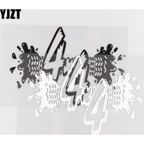 YJZT 19.6CM*13.4CM 4X4 Pattern Decor Accessories Bumper Car Sticker Vinyl Decal Black/Silver 4A-0031