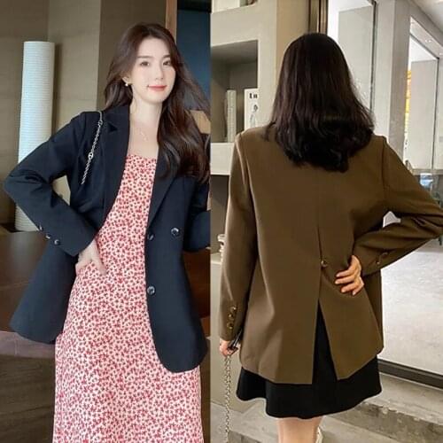 Women Blazer Fried Street, Loose-fitting Western-style Jacket Women Show Off Slim and Versatile After The Fall Split Small Suit