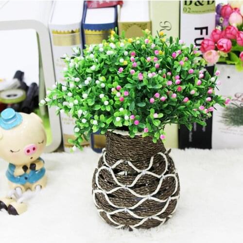 1pcs 15 Heads Artificial Aglaia Odorata Flowers Milano Grass Green Plant Home Wedding Party Garden Decoration Flower Art