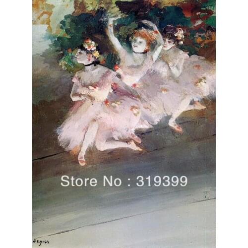 100% handmade Oil Painting Reproduction on Linen Canvas,Three Ballet Dancers by edgar degas,Free DHL Shipping,oil painting