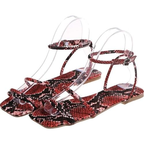 2021 Summer Sandals Women Fashion Flat Shoes Causal Ankle Strap Sandals Gladiator Sandals Women Footwear Plus Size 35-43