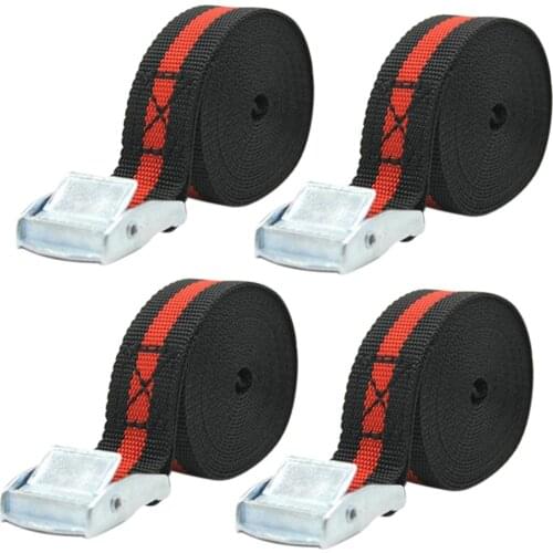4 Pieces Cam Buckle Tie Down Straps Strong Nylon Luggage Cargo Load Lashing Belt