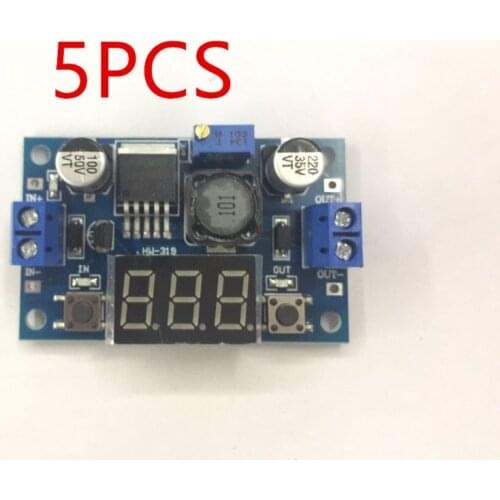 5PCS DC-DC Buck Step Down Module LM2596 DC/DC 4.0~40V to 1.25-37V Adjustable Voltage Regulator With LED Voltmeter