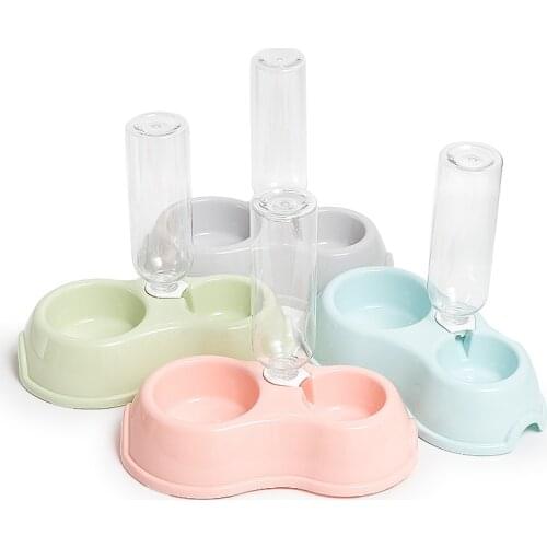 500ml Pet Dog Cat Bowl Feeder Bowl Non-Slip Double Cat Bowl Dog Bowl Pet Feeding Cat Water Bowl Automatic Water Replenishment