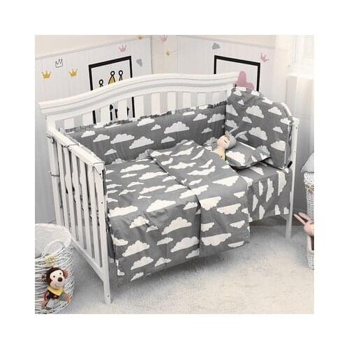 9PCS Whole Set Baby Nursery Bedding juego de cama Cotton Cot Baby Bedding Set Cartoon,4bumper/sheet/pillow/duvet