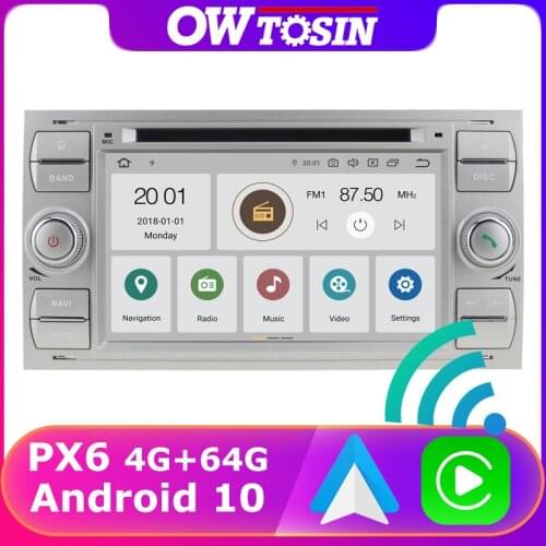 PX6 For Ford C S Max Transit Connect Fiesta Fusion Galaxy Kuga Mondeo Focus Android 10 GPS Radio Carplay TDA7850 Bluetooth 5.0
