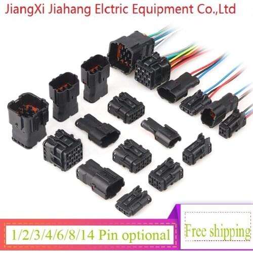 Free shipping 200sets 1P2P3P4P6P8P14P Waterproof connector of automobile xenon lamp DJ7012Y-2-11 for VW,BMW,Audi,Toyota,NISSAN