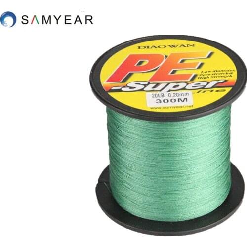 Free Shipping 4 Weaves 60LB PE Braid Fishing Line 300M DIAOWAN Brand