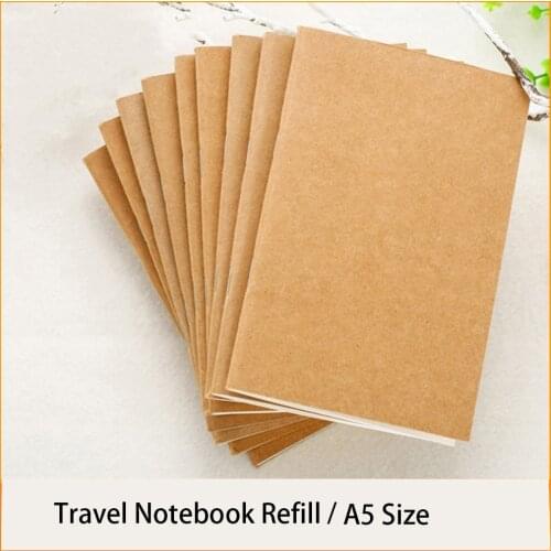 Handmade Genuine Leather Notebook Refill A5 Size Inserts Replace Inner Core Sketchbook Planners Travel Diary Journals