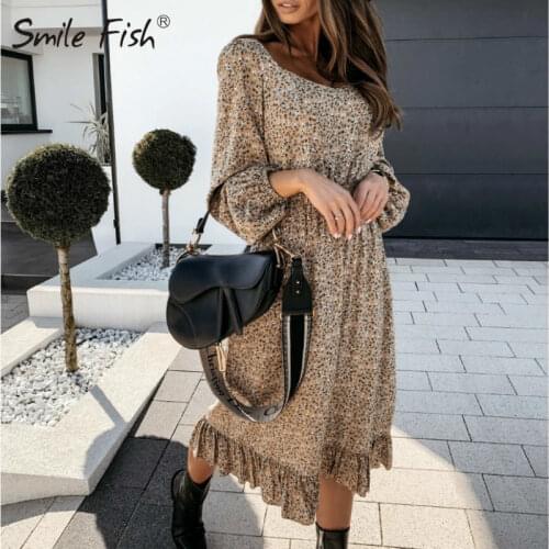 Boho Dress Ruffle Logn Sleeve Casual Floral Print Elegant Sexy Party Robe Sundress Long Summer Beach Holiday Dress Women GV413