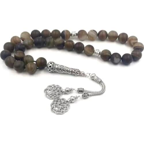 Big size Tasbih Natural Matte agates 33 Prayer bead misbaha Rosary bead Muslim Accessories jewelry Islamic products bracelet