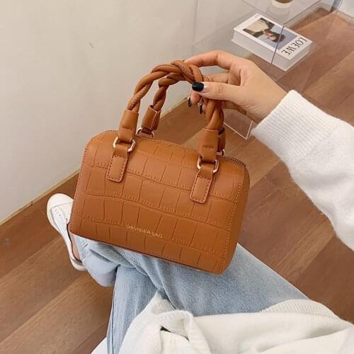 Brand Small Alligator Pattern Top-Handle Bags For Women Casual Solid Color Tote Bags Female Designer Luxury Ladies Crossbody Bag