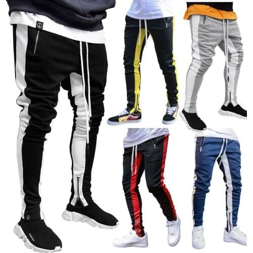 Casual pants mens pants summer leggings foot zipper double pocket zipper sports pants long new mens casual pants