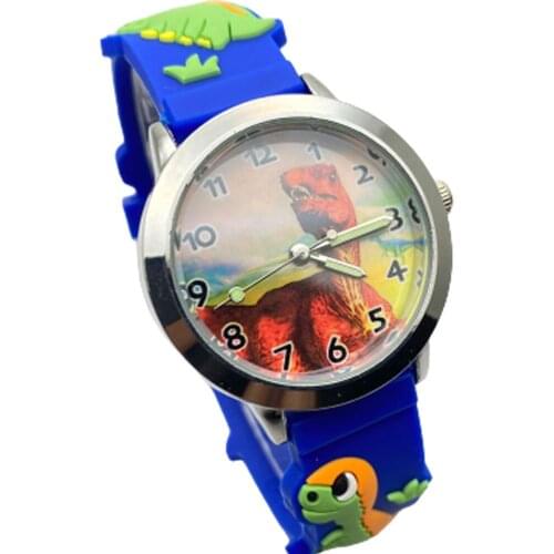 2020 New Arrivals Christmas Gifts Kids Watches Boys with Round Quartz Dial 3D Dinosaur Cartoon Alloy Clock for Girls Baby