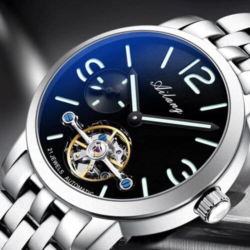 Original Swiss watch top luxury mens automatic mechanical watch hollow gear sport waterproof watch leather business MEN fashion