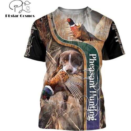 Hot Sale t shirt Pheasant Hunting 3D All Over Printed Mens Summer short-sleeved Round neck Unisex Casual sports T-shirt DX-14