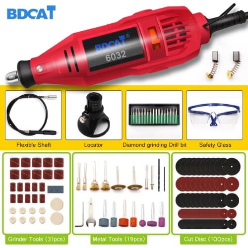 BDCAT 180w Engraving Electric Rotary Tool Variable Speed Mini Drill Grinding Machine with Power Tools Dremel Tool Accessories