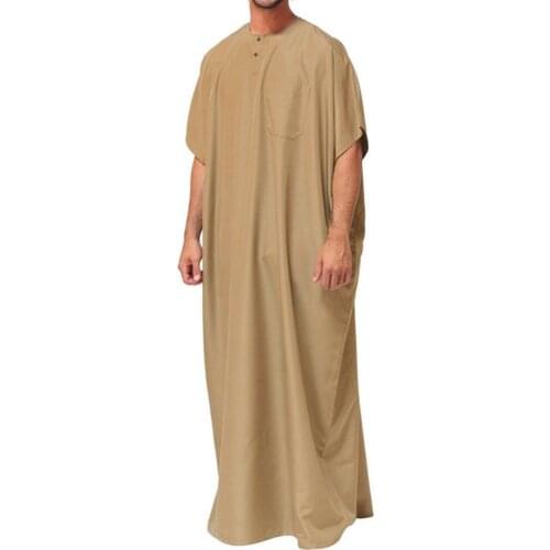 V-neck Men Robe Short Sleeve Men Robe Slim Solid Color Smooth Loose Elegant Robe Traditional Festival Clothing 2021