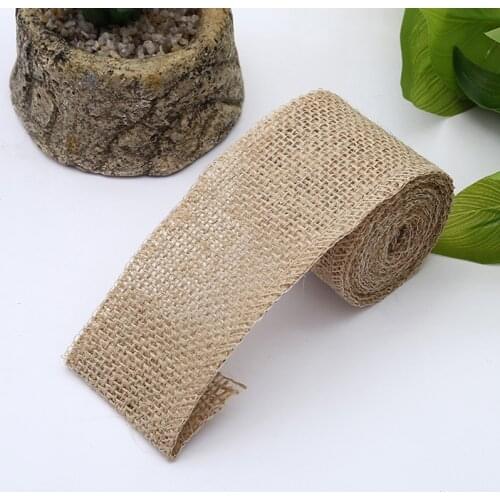Natural Jute Burlap Hessian Ribbon Rolls Vintage Rustic Wedding Decoration Christmas Gift Wrapping Festival Party Home Decor 2M