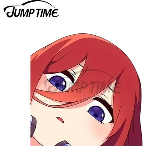 JumpTime 13 x 10.2cm Miku Nakano Chibi Peeker Car Sticker DIY Motorcycle Personality Creative Stickers Anime Waterproof Decals