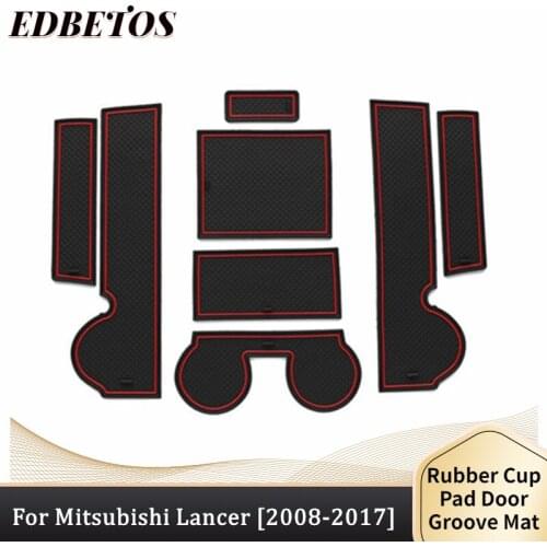 Lancer Door Gate Slot Mats Door Mats Fit For Mitsubishi Lancer Ralliart EVO X Galant Fortis EX Center Console Liner Accessories