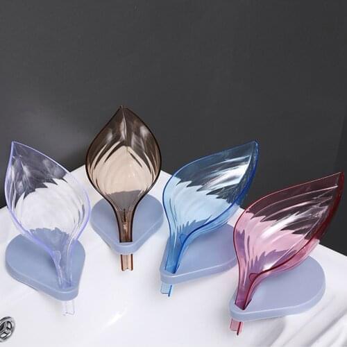 Beautiful And Stylish Leaf Shape Designed Soap Box ABS Material Leafology Decorative Drainage Soap Holder Storage Container