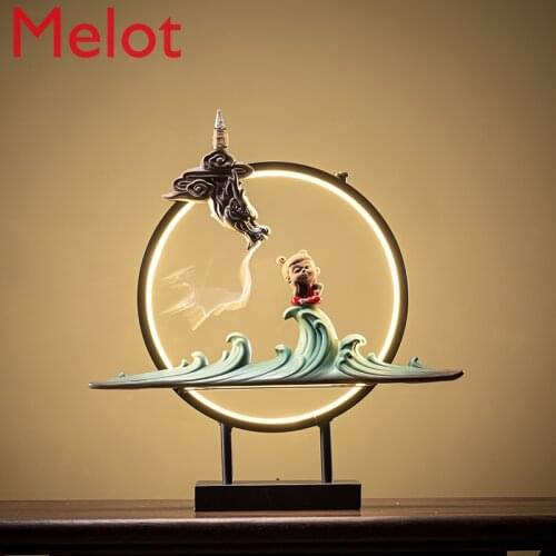 Nezha Backflow Incense Burner Home Indoor Incense Creative Sandalwood Tea Ceremony Bedroom Ceramic Chinese Style Decoration