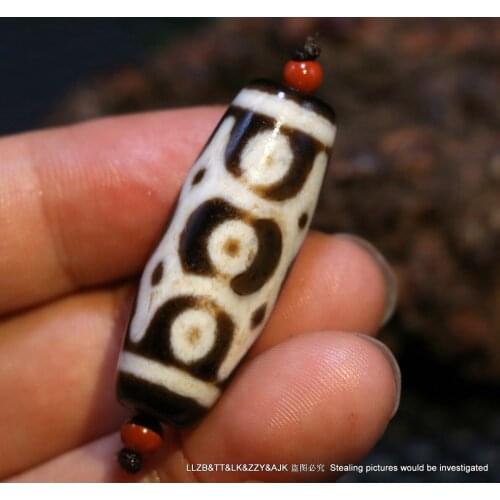 LKbrother Sauces Power Magic Tibetan Old Agate KingKong 9 Eye Bead Amulet Talisman UPD210721M13