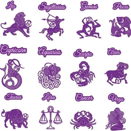 2020 Twelve Constellations Elements Metal Cutting Dies Album Paper Scrapbooking DIY Card Decoration Craft Embossing Die Cuts