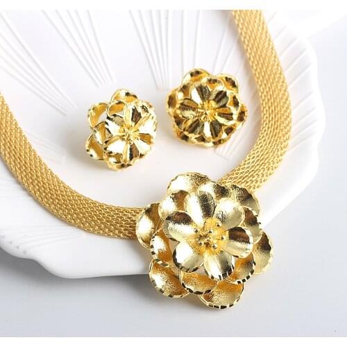 Fashion Jewelry Bohemia Jewelry Sets For Women Earrings Necklace Pendant Flower Jewelry For Engagement fashion Jewelry Findings