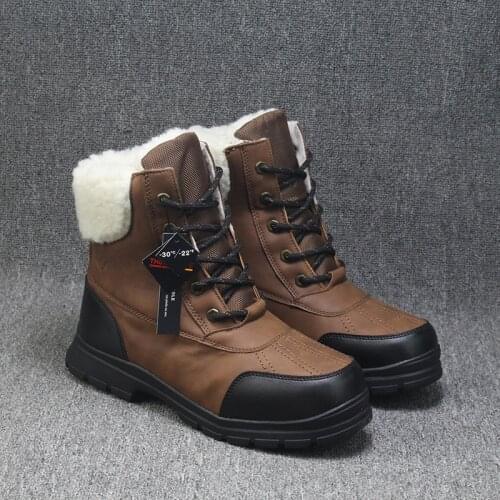 Men`s winter outdoor full Dynamic Waterproof hiking boots male wool-padded thermal trekking trekking cotton snow boots for-30c